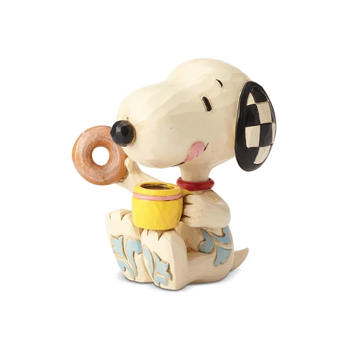 Peanuts By Jim Shore - Snoopy With Donut & Coffee Mini Figurine 5 Peanuts By Jim Shore - Snoopy With Donut & Coffee Mini Figurine - Image 3