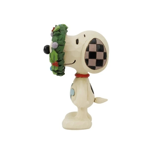 Peanuts By Jim Shore - Snoopy In Wreath Mini Figurine 5 Peanuts By Jim Shore - Snoopy In Wreath Mini Figurine - Image 3