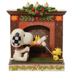 Peanuts By Jim Shore - Snoopy & Woodstock At Fireplace