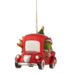 Dr Seuss The Grinch By Jim Shore - Grinch Red Truck Hanging Ornament -Disney 6012706 2