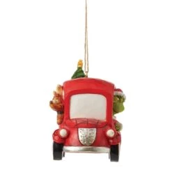 Dr Seuss The Grinch By Jim Shore - Grinch Red Truck Hanging Ornament -Disney 6012706 3