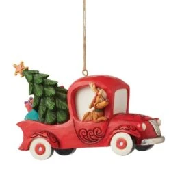 Dr Seuss The Grinch By Jim Shore - Grinch Red Truck Hanging Ornament -Disney 6012706 4