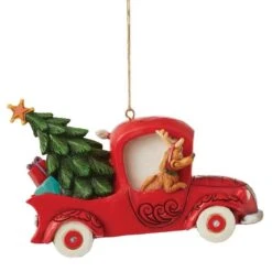 Dr Seuss The Grinch By Jim Shore - Grinch Red Truck Hanging Ornament -Disney 6012706 5