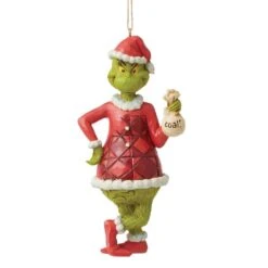 Dr Seuss The Grinch By Jim Shore - Grinch With Coal Hanging Ornament