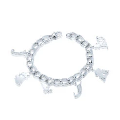 Disney Couture Kingdom - Aladdin - Princess Jasmine Charm Bracelet White Gold
