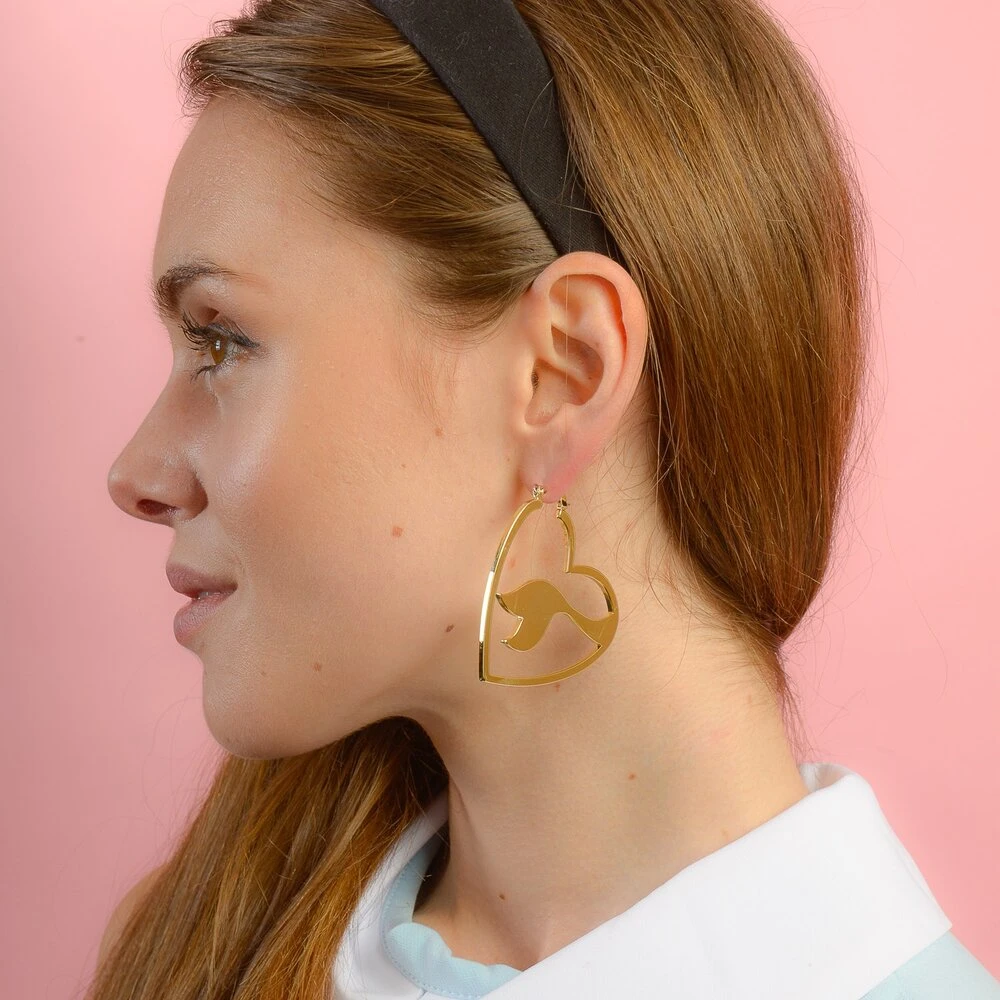 Disney Couture Kingdom - Ariel - Mermaid Tail Hoop Earrings Yellow Gold 4 Disney Couture Kingdom - Ariel - Mermaid Tail Hoop Earrings Yellow Gold - Image 2