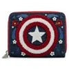 Loungefly Marvel - Captain America Floral Shield Zip Around Wallet -Disney LOUMVWA0157