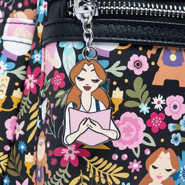 Loungefly Disney Beauty And The Beast - Belle Floral Mini Backpack 5 Loungefly Disney Beauty And The Beast - Belle Floral Mini Backpack - Image 3