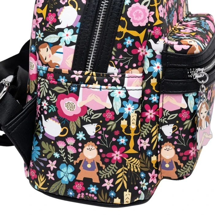 Loungefly Disney Beauty And The Beast - Belle Floral Mini Backpack 7 Loungefly Disney Beauty And The Beast - Belle Floral Mini Backpack - Image 5