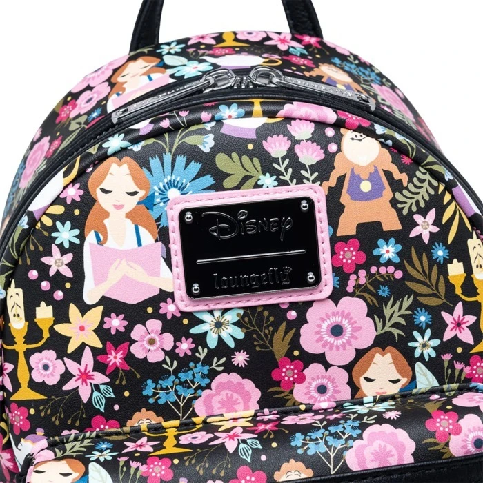 Loungefly Disney Beauty And The Beast - Belle Floral Mini Backpack 8 Loungefly Disney Beauty And The Beast - Belle Floral Mini Backpack - Image 6