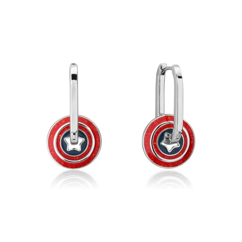 Marvel Couture Kingdom - Captain America Drop Earrings Silver 3 Marvel Couture Kingdom - Captain America Drop Earrings Silver