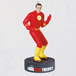 2021 Hallmark Keepsake Ornament - The Big Bang Theory Sheldon Cooper As The Flash With Sound -Disney QXI7612 2