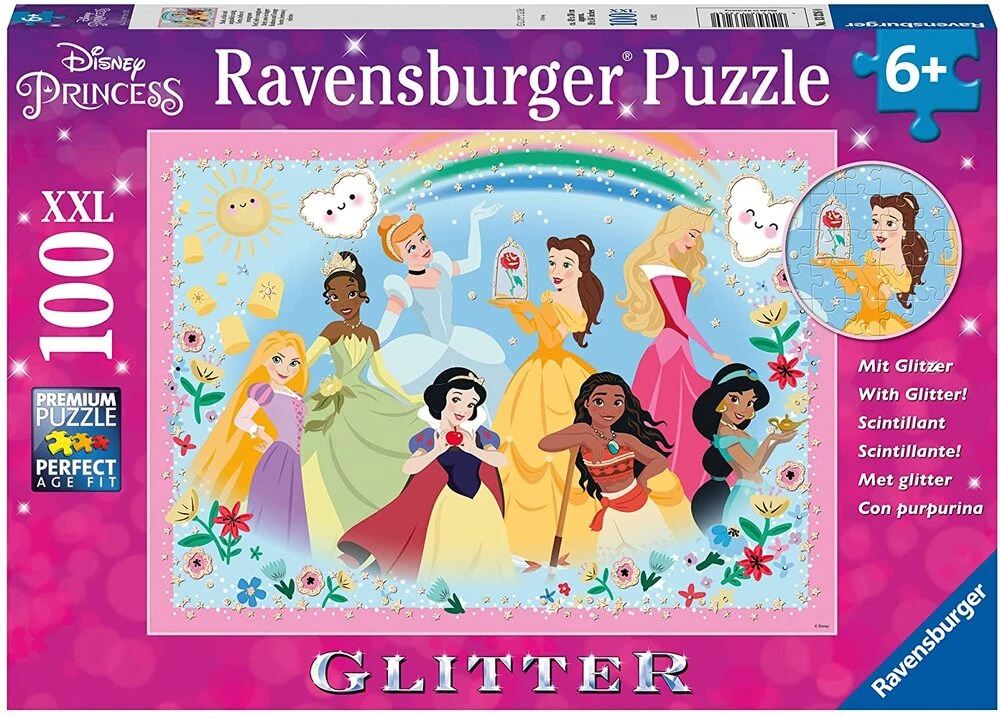 Ravensburger Puzzle 100pc XXL - Disney Strong, Beautiful And Brave Glitter 3 Ravensburger Puzzle 100pc XXL - Disney Strong, Beautiful And Brave Glitter