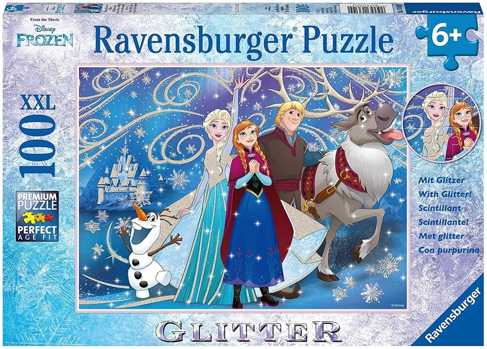 Ravensburger Puzzle 100pc XXL - Disney Frozen Glittery Snow 3 Ravensburger Puzzle 100pc XXL - Disney Frozen Glittery Snow