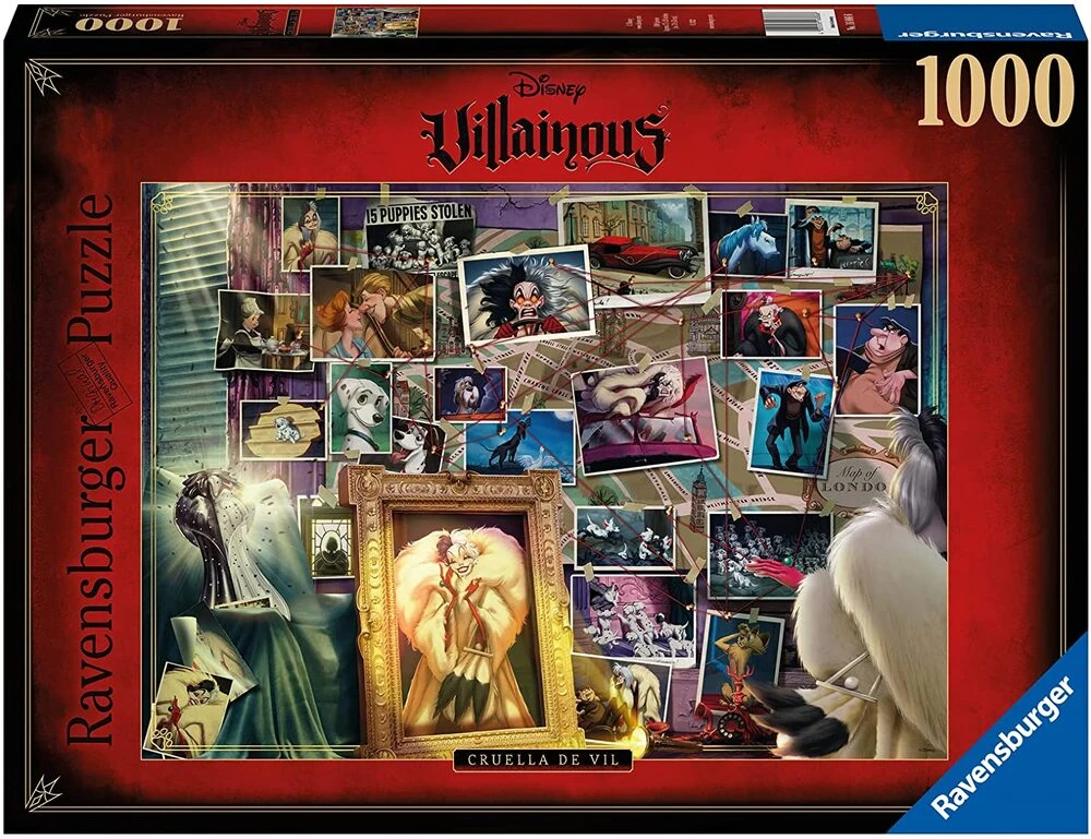 Ravensburger Puzzle 1000pc - Disney Villainous Cruella Deville 3 Ravensburger Puzzle 1000pc - Disney Villainous Cruella Deville