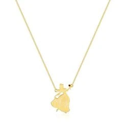 Disney Couture Kingdom - Beauty And The Beast - Belle Enchanted Rose Necklace Yellow Gold