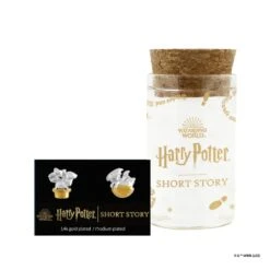Harry Potter X Short Story Earrings - Mandragora & Dragon - Gold