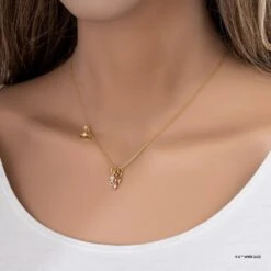 Harry Potter X Short Story Necklace - Harry Trio - Gold -Disney SSWBN HP 2204G 2