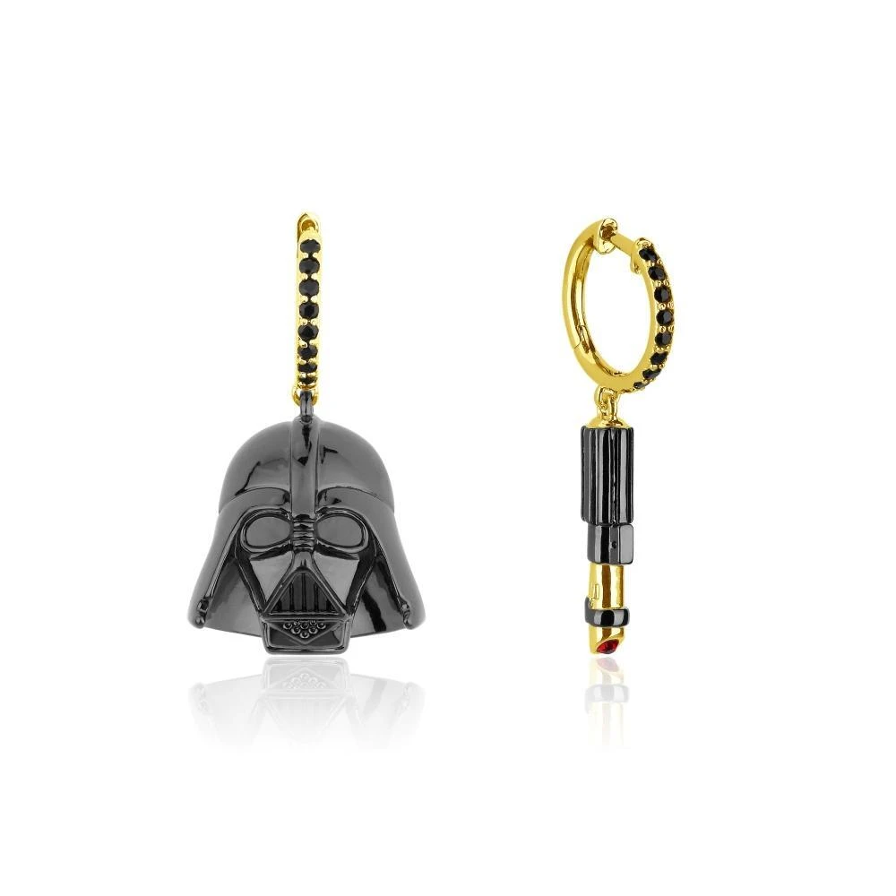 Disney Couture Kingdom - Star Wars - Darth Vader Lightsaber Drop Earrings Yellow Gold And Gunmetal Plated 3 Disney Couture Kingdom - Star Wars - Darth Vader Lightsaber Drop Earrings Yellow Gold And Gunmetal Plated