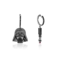 Disney Couture Kingdom - Star Wars - Darth Vader Lightsaber Drop Earrings White Gold And Gunmetal Plated