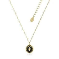 Disney Couture Kingdom - Star Wars - Rebellion Vs Galactic Empire Reversible Necklace Yellow Gold With Black Enamel