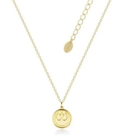 Disney Couture Kingdom - Star Wars - Rebellion Vs Galactic Empire Reversible Necklace Yellow Gold With Black Enamel -Disney SWN007 3