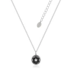 Disney Couture Kingdom - Star Wars - Rebellion Vs Galactic Empire Reversible Necklace White Gold With Black Enamel