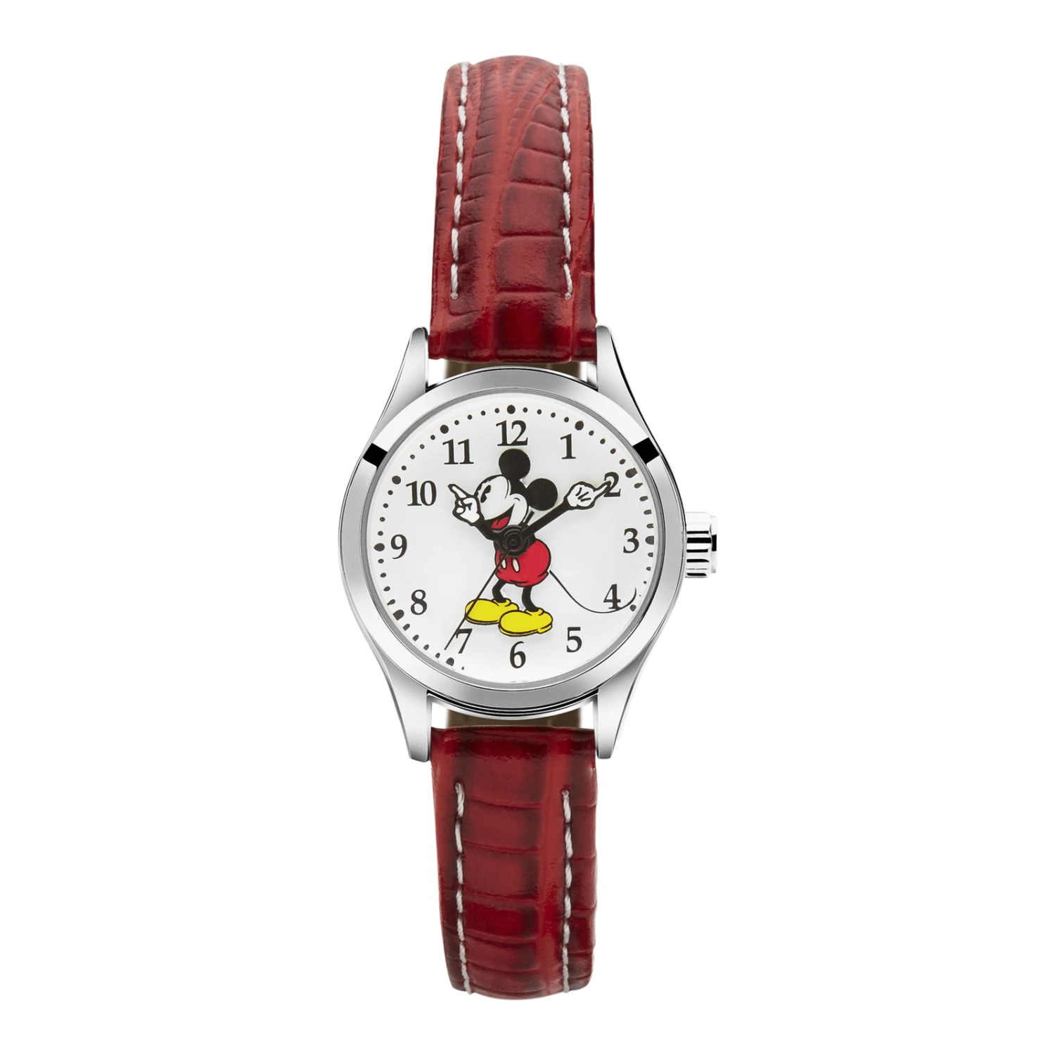 The Original Mickey Collection Watch - Silver + Croc Red 25mm 3 The Original Mickey Collection Watch - Silver + Croc Red 25mm
