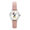 The Original Mickey Collection Watch - Silver + Croc Pink 25mm Ft Minnie